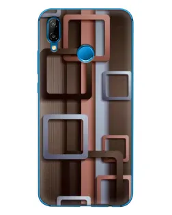Чехол для Huawei P20 Lite (2019) с картинкой «Коричневые объемные квадраты» Чехол для Huawei P20 Lite (2019) с картинкой «Коричневые объемные квадраты»