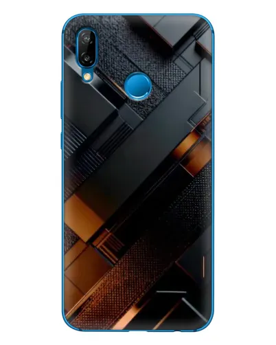 Чехол для Huawei P20 Lite (2019) с картинкой «Черные геометрические блоки»