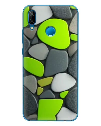 Чехол для Huawei P20 Lite (2019) с картинкой «Яркая неоновая галька»