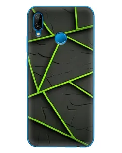 Чехол для Huawei P20 Lite (2019) с картинкой «Зеленые геометрические линии»
