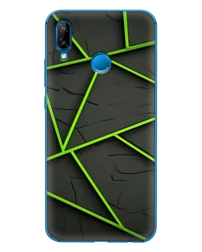 Чехол для Huawei P20 Lite (2019) с картинкой «Зеленые геометрические линии»