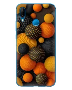 Чехол для Huawei P20 Lite (2019) с картинкой «Объемные оранжевые сферы»