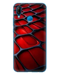 Чехол для Huawei P20 Lite (2019) с картинкой «Красная глянцевая сетка»