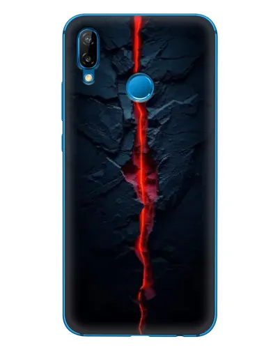 Чехол для Huawei P20 Lite (2019) с картинкой «Kрасная лавовая трещина»