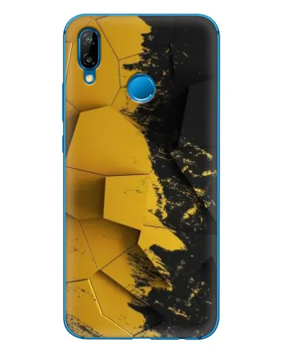 Чехол для Huawei P20 Lite (2019) с картинкой «Золотые осколки геометрии»