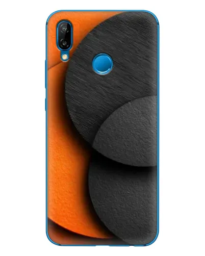 Чехол для Huawei P20 Lite (2019) с картинкой «Геометрия оранжевых кругов»