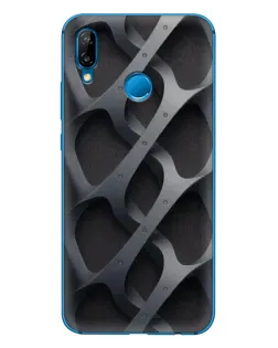 Чехол для Huawei P20 Lite (2019) с картинкой «Объемное серое плетение»