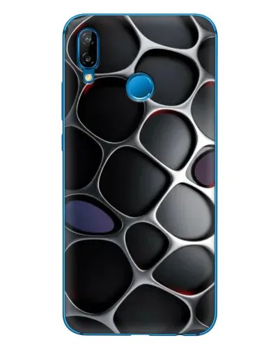 Чехол для Huawei P20 Lite (2019) с картинкой «Объемная темная решетка»