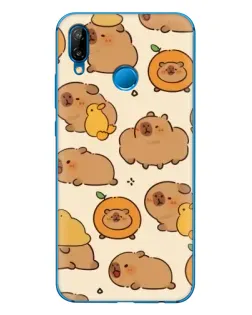 Чехол для Huawei P20 Lite (2019) с картинкой «Капибары с апельсинами»