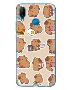 Чехол для Huawei P20 Lite (2019) с картинкой «Капибары паттерн»