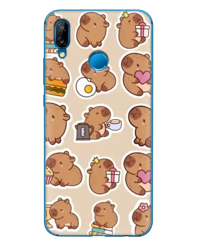 Чехол для Huawei P20 Lite (2019) с картинкой «Капибары паттерн» Чехол для Huawei P20 Lite (2019) с картинкой «Капибары паттерн»