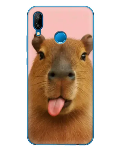 Чехол для Huawei P20 Lite (2019) с картинкой «Капибара с языком» Чехол для Huawei P20 Lite (2019) с картинкой «Капибара с языком»