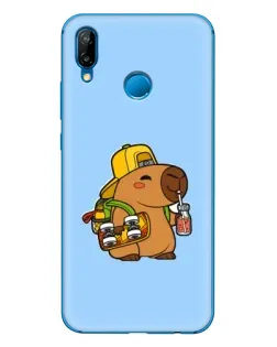 Чехол для Huawei P20 Lite (2019) с картинкой «Капибара на скейте»