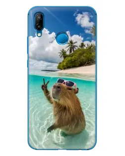Чехол для Huawei P20 Lite (2019) с картинкой «Капибара на море»