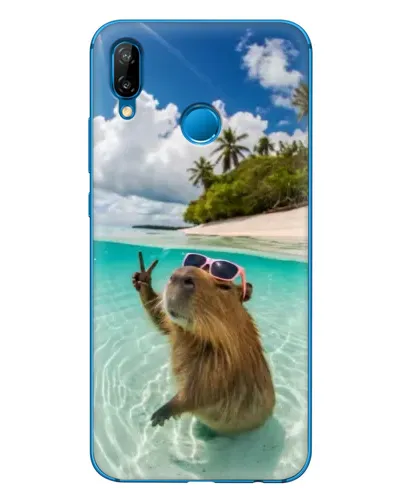 Чехол для Huawei P20 Lite (2019) с картинкой «Капибара на море» Чехол для Huawei P20 Lite (2019) с картинкой «Капибара на море»