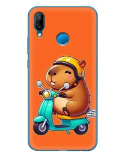 Чехол для Huawei P20 Lite (2019) с картинкой «Капибара на скутере»