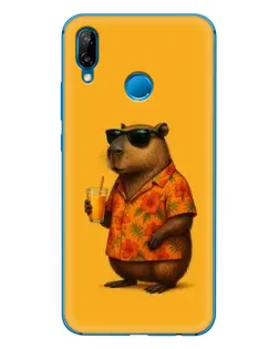 Чехол для Huawei P20 Lite (2019) с картинкой «Капибара на отдыхе»