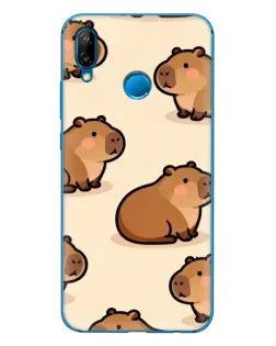 Чехол для Huawei P20 Lite (2019) с картинкой «Паттерн милых капибар»