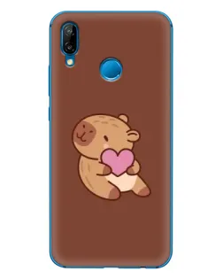 Чехол для Huawei P20 Lite (2019) с картинкой «Капибара с сердцем»
