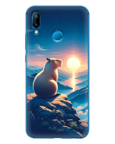 Чехол для Huawei P20 Lite (2019) с картинкой «Закат солнца с капибарой» Чехол для Huawei P20 Lite (2019) с картинкой «Закат солнца с капибарой»