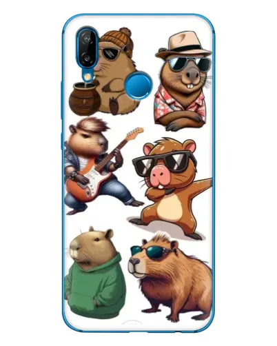 Чехол для Huawei P20 Lite (2019) с картинкой «Крутые капибары музыканты» Чехол для Huawei P20 Lite (2019) с картинкой «Крутые капибары музыканты»