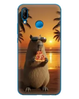 Чехол для Huawei P20 Lite (2019) с картинкой «Капибара с пиццей»