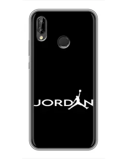 Чехол для Huawei P20 Lite (ANE-L02) с картинкой «Jordan White Logo»