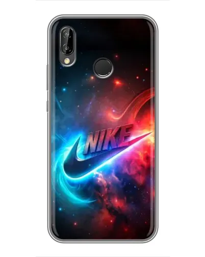 Чехол для Huawei P20 Lite (ANE-L02) с картинкой «Огненный логотип Nike»