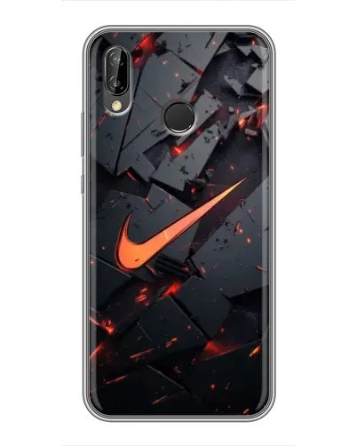 Чехол для Huawei P20 Lite (ANE-L02) с картинкой «Nike — эффект разломов»