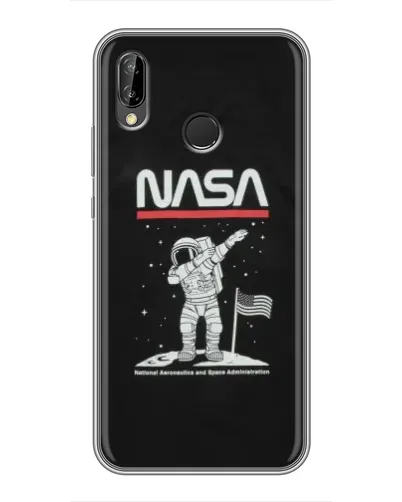 Чехол для Huawei P20 Lite (ANE-L02) с картинкой «NASA — шагаем по Луне»