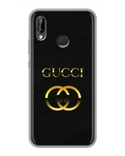 Чехол для Huawei P20 Lite (ANE-L02) с картинкой «Золотой логотип Gucci»