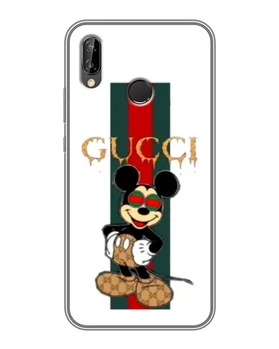 Чехол для Huawei P20 Lite (ANE-L02) с картинкой «Микки Маус Gucci — полосы»
