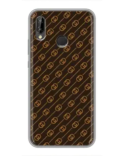 Чехол для Huawei P20 Lite (ANE-L02) с картинкой «Gucci — золотые диагонали»