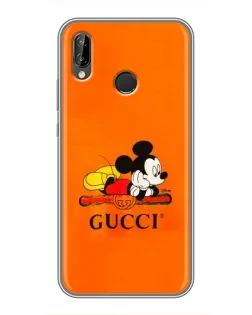 Чехол для Huawei P20 Lite (ANE-L02) с картинкой «Микки Маус Gucci — оранж»