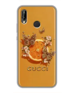 Чехол для Huawei P20 Lite (ANE-L02) с картинкой «Gucci — золотые бабочки»