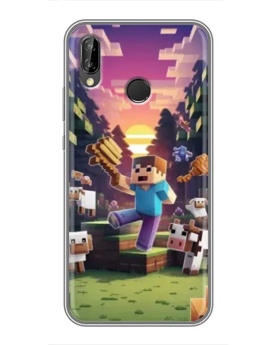 Чехол для Huawei P20 Lite (ANE-L02) с картинкой «Стив на ферме»