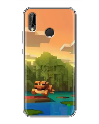 Чехол для Huawei P20 Lite (ANE-L02) с картинкой «Майнкрафт закат солнца»