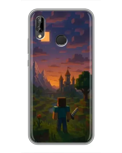 Чехол для Huawei P20 Lite (ANE-L02) с картинкой «Стив у башни»