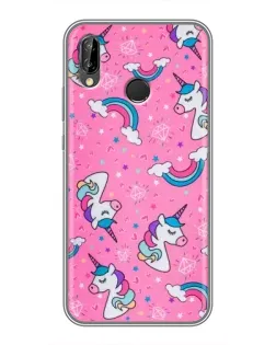 Чехол для Huawei P20 Lite (ANE-L02) с картинкой «Unicorn паттерн розовый»