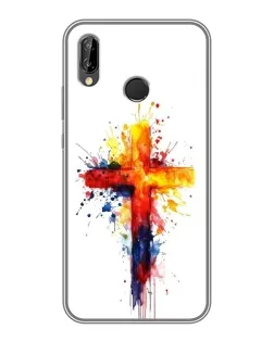 Чехол для Huawei P20 Lite (ANE-L02) с картинкой «Акварельный крест»