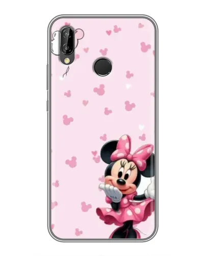 Чехол для Huawei P20 Lite (ANE-L02) с картинкой «Минни Маус и сердечки»