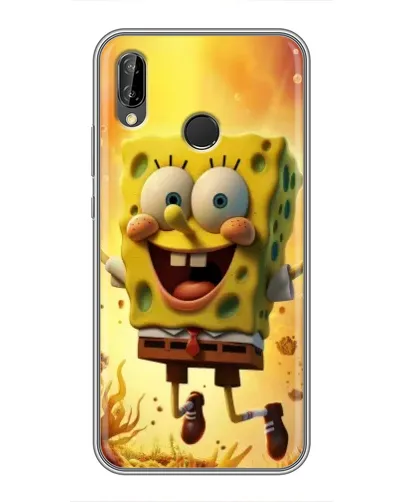 Чехол для Huawei P20 Lite (ANE-L02) с картинкой «Губка Боб прыгает»