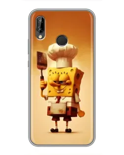 Чехол для Huawei P20 Lite (ANE-L02) с картинкой «Губка Боб повар»