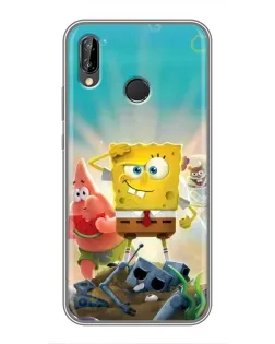 Чехол для Huawei P20 Lite (ANE-L02) с картинкой «Спанч Боб победитель»