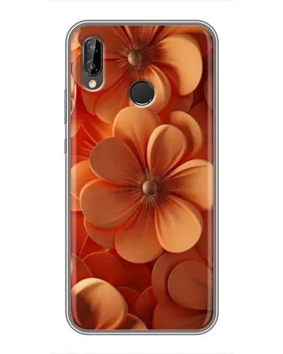 Чехол для Huawei P20 Lite (ANE-L02) с картинкой «Оранжевый макро цветок»