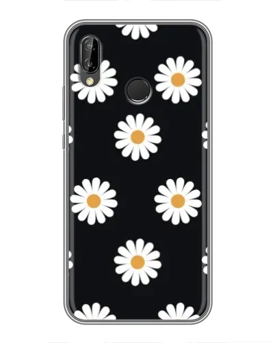 Чехол для Huawei P20 Lite (ANE-L02) с картинкой «Ромашки на черном»