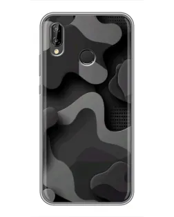 Чехол для Huawei P20 Lite (ANE-L02) с картинкой «Темный абстрактный камуфляж»