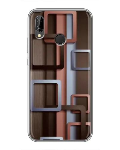 Чехол для Huawei P20 Lite (ANE-L02) с картинкой «Коричневые объемные квадраты» Чехол для Huawei P20 Lite (ANE-L02) с картинкой «Коричневые объемные квадраты»