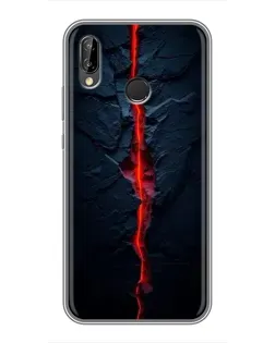 Чехол для Huawei P20 Lite (ANE-L02) с картинкой «Kрасная лавовая трещина»