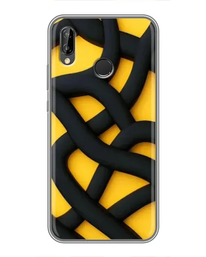 Чехол для Huawei P20 Lite (ANE-L02) с картинкой «Черное желтое переплетение» Чехол для Huawei P20 Lite (ANE-L02) с картинкой «Черное желтое переплетение»